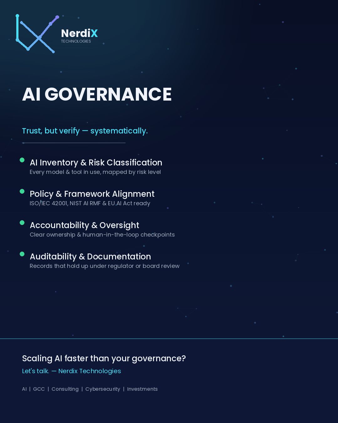 Nerdix AI Governance flyer